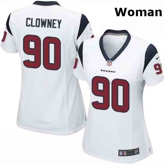 Womens Nike Houston Texans 90 Jadeveon Clowney Game White NFL Jersey